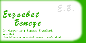 erzsebet bencze business card
