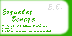 erzsebet bencze business card